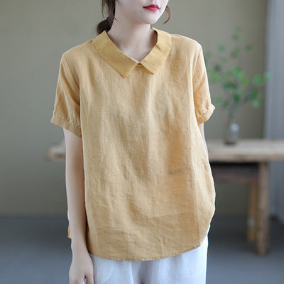 Drune | Leinen Vintage Bluse für Damen - Stilvolle und Bequeme Bluse