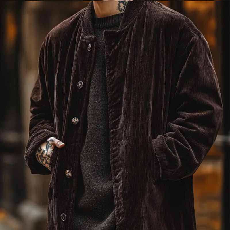 Herren Samtjacke mit Knopfverschluss und praktischen Taschen Drune