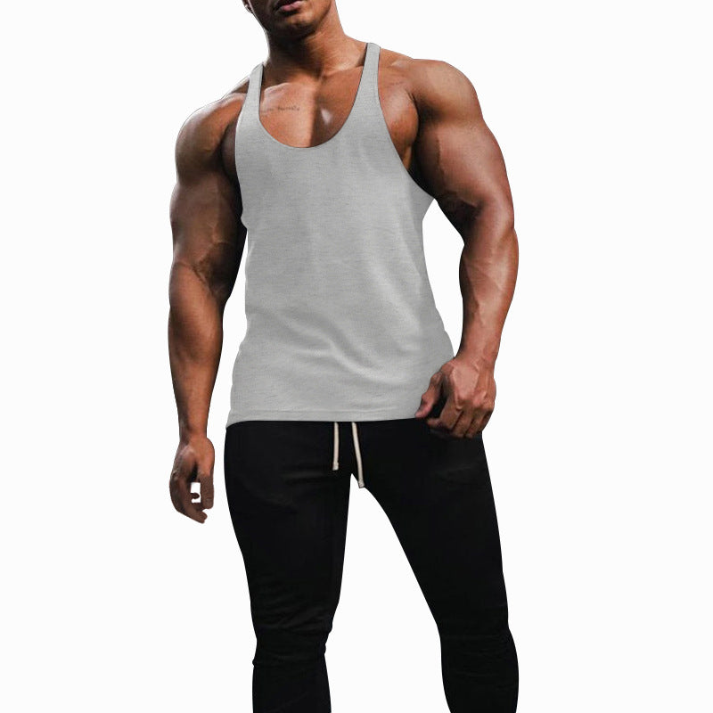 Herren nan athletisches Tanktop mit tiefem Armausschnitt und schmalen Trägern am Rücken aus Baumwollstretch Drune