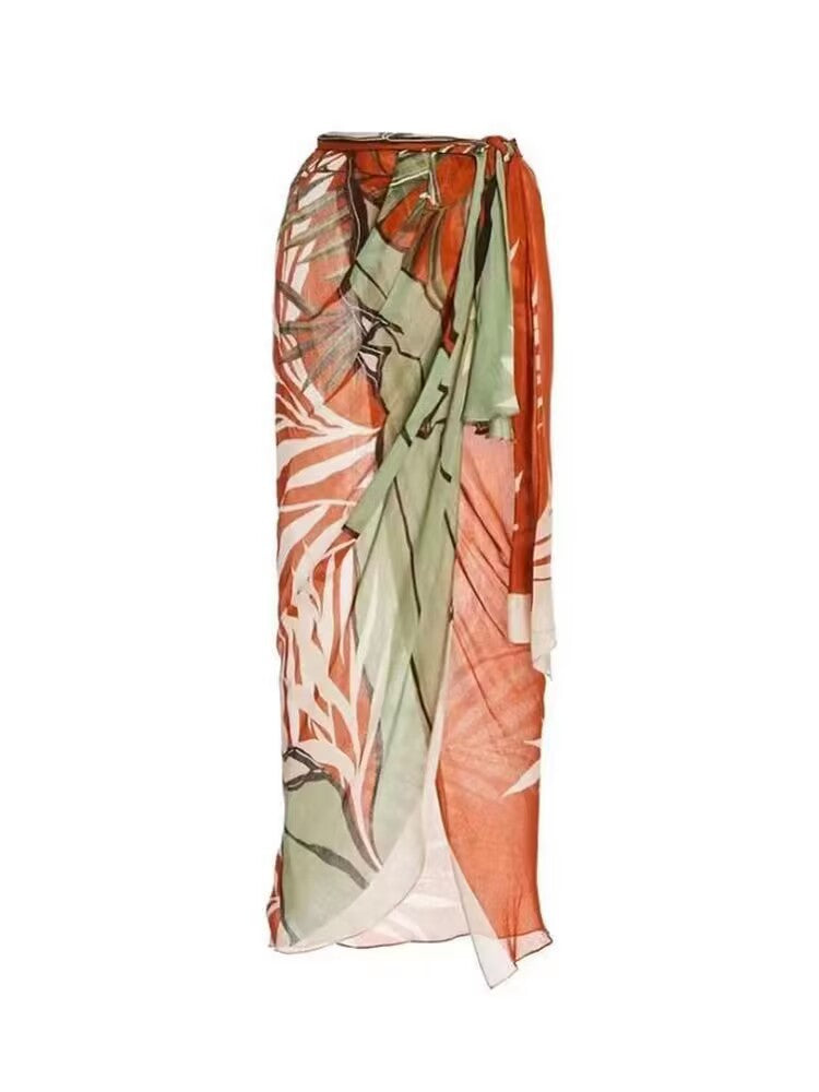 Damen Badeanzug-Set mit asymmetrischem Oberteil und elegantem Sarong Drune