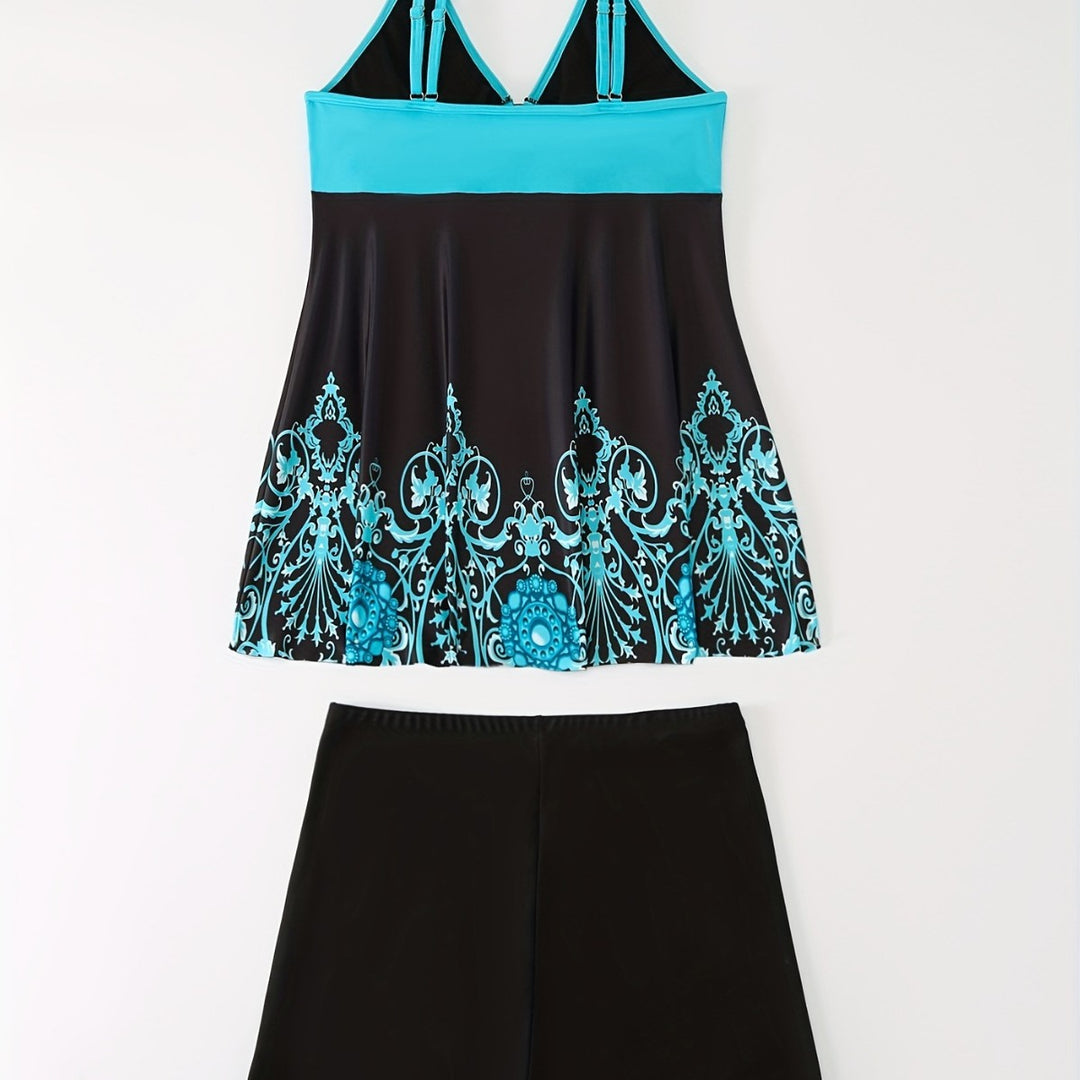 Damen Badeanzug-Set mit elegantem Muster und bequemen Shorts Drune