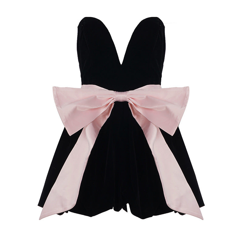 Damen Abendkleid mit voluminösem Rock und eleganter Satin-Schleife Drune