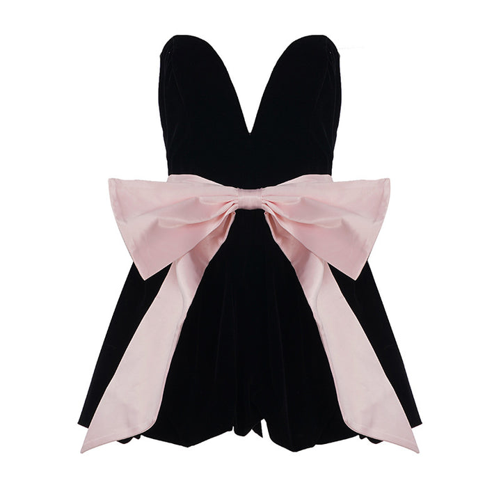 Damen Abendkleid mit voluminösem Rock und eleganter Satin-Schleife Drune