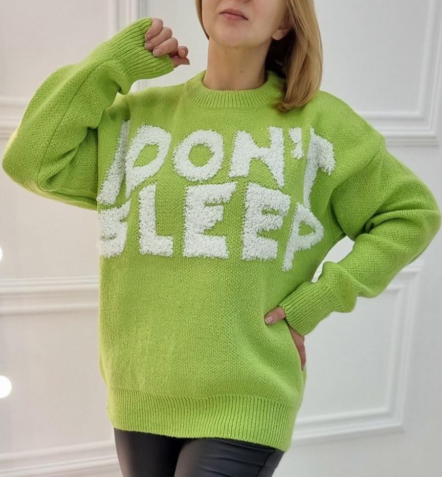 Damen Kuscheliger Statement-Pullover mit Motiv Drune