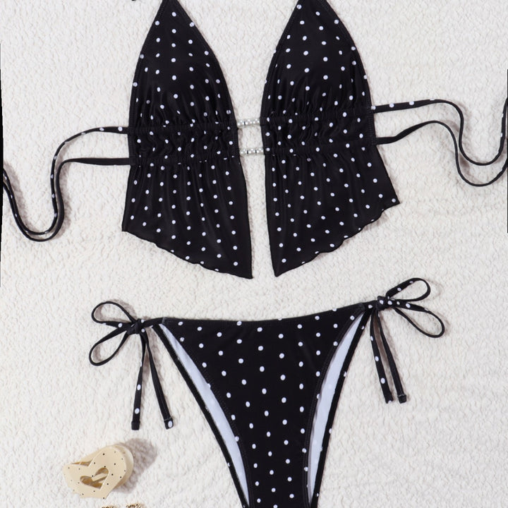 Damen Bikini-Set mit verspieltem Polka-Dot-Muster und verstellbaren Trägern Drune