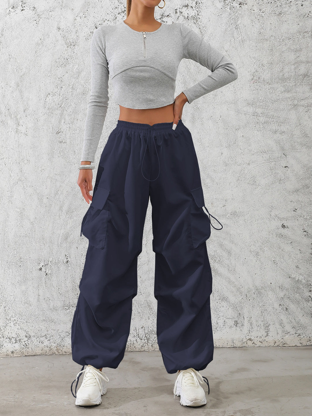 Damen Cargo-Hose mit elastischem Bund und praktischen Seitentaschen Drune