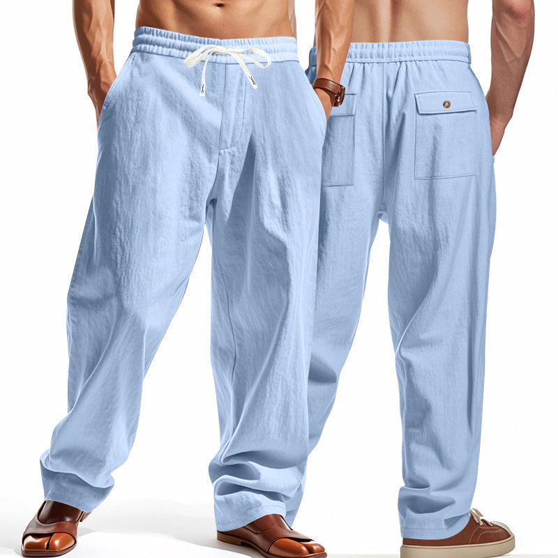 Herren Bequeme Strandhose mit elastischem Bund und praktischen Taschen Drune