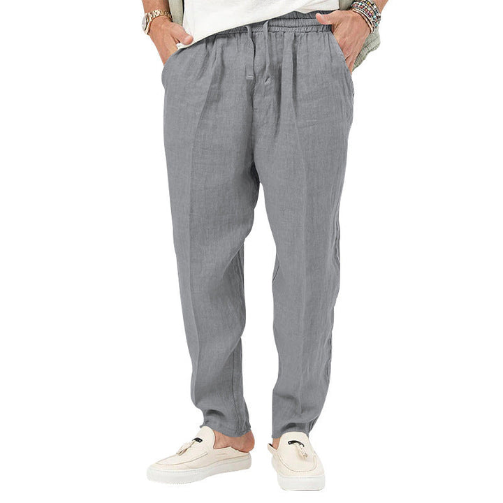 Herren Leichte Leinenhose mit elastischem Bund und praktischen Eingrifftaschen Drune