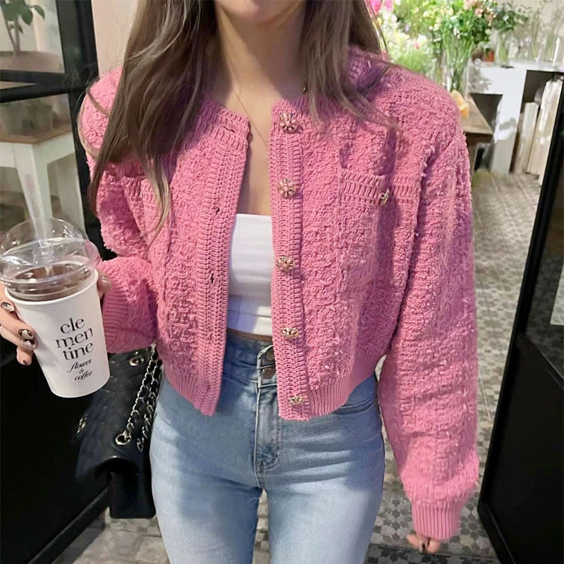 Damen trendige Strickjacke mit dekorativen Knöpfen und lässigem Schnitt Drune