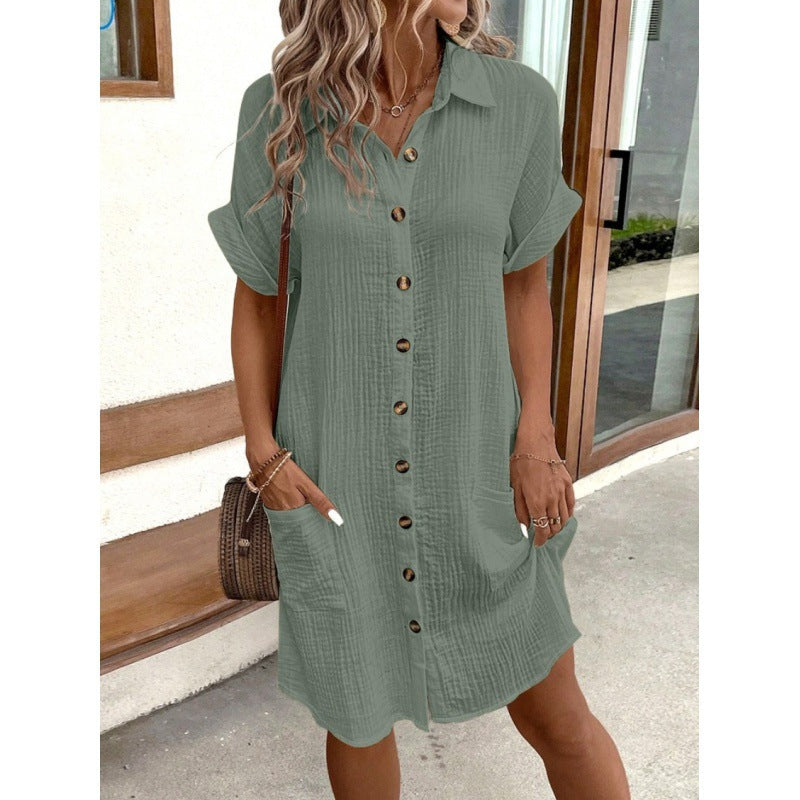 Damen lässiges Sommerhemdkleid Drune