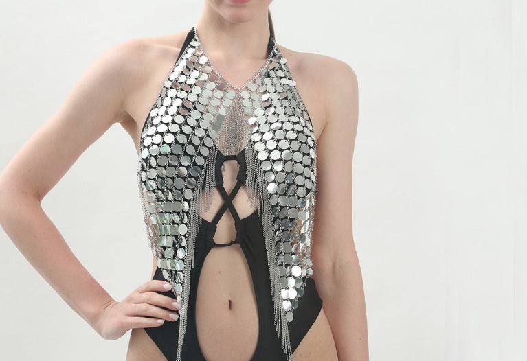 Damen Badeanzug mit glamourösem Metallic-Detail und einzigartigem Schnitt Drune