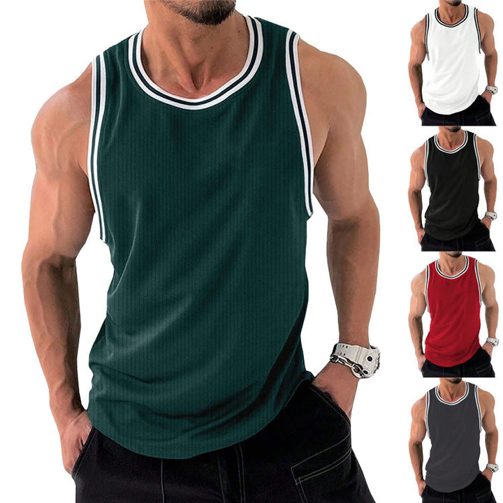 Herren Sportliches ärmelloses Tanktop mit atmungsaktivem Material und modernem Rippendesign Drune