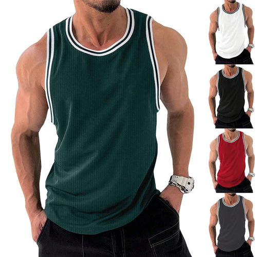 Herren Sportliches ärmelloses Tanktop mit atmungsaktivem Material und modernem Rippendesign Drune