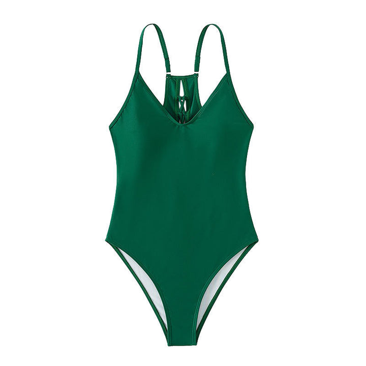 Damen Sportlicher Einteiler Badeanzug mit feinen Trägern und figurbetonendem Design Drune