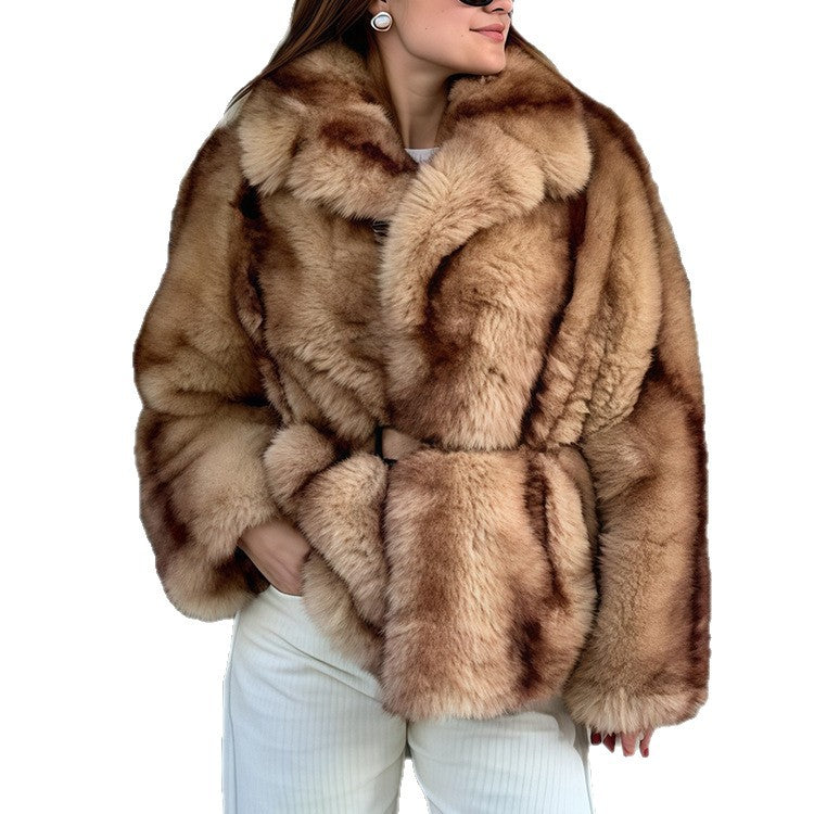 Damen Luxuriöse Kunstpelzjacke mit eleganter Silhouette Drune