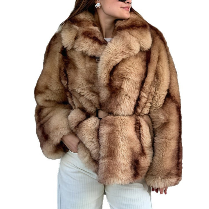 Damen Luxuriöse Kunstpelzjacke mit eleganter Silhouette Drune