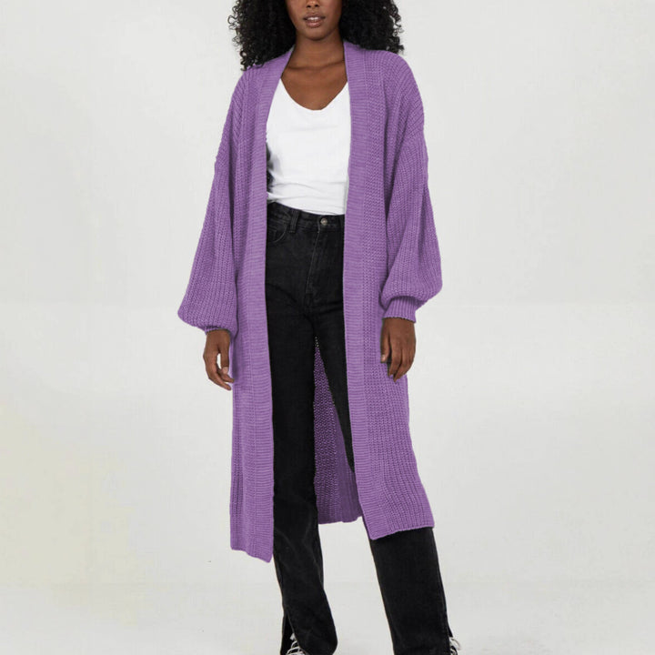 Damen Großer Strickcardigan mit voluminösen Ärmeln und offener Front Drune