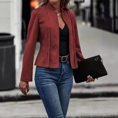 Damen modische und feine Kurzjacke mit strukturiertem Design Drune