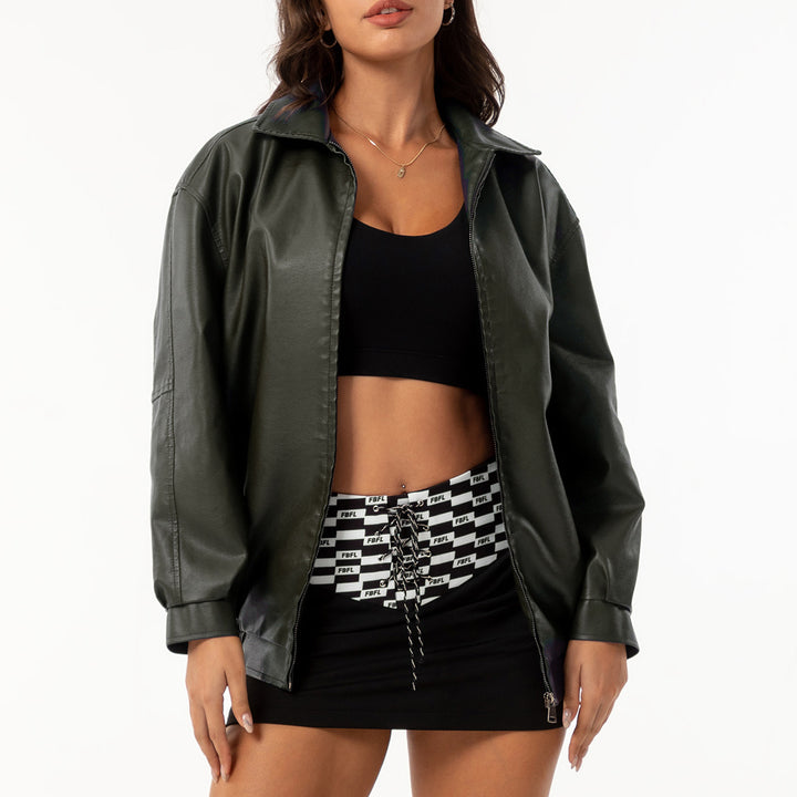 Damen lässige Satinjacke mit modernem Schnitt und praktischen Taschen Drune