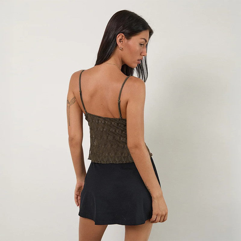 Damen Fließendes Camisole-Oberteil mit raffiniertem Drapierungsdesign Drune