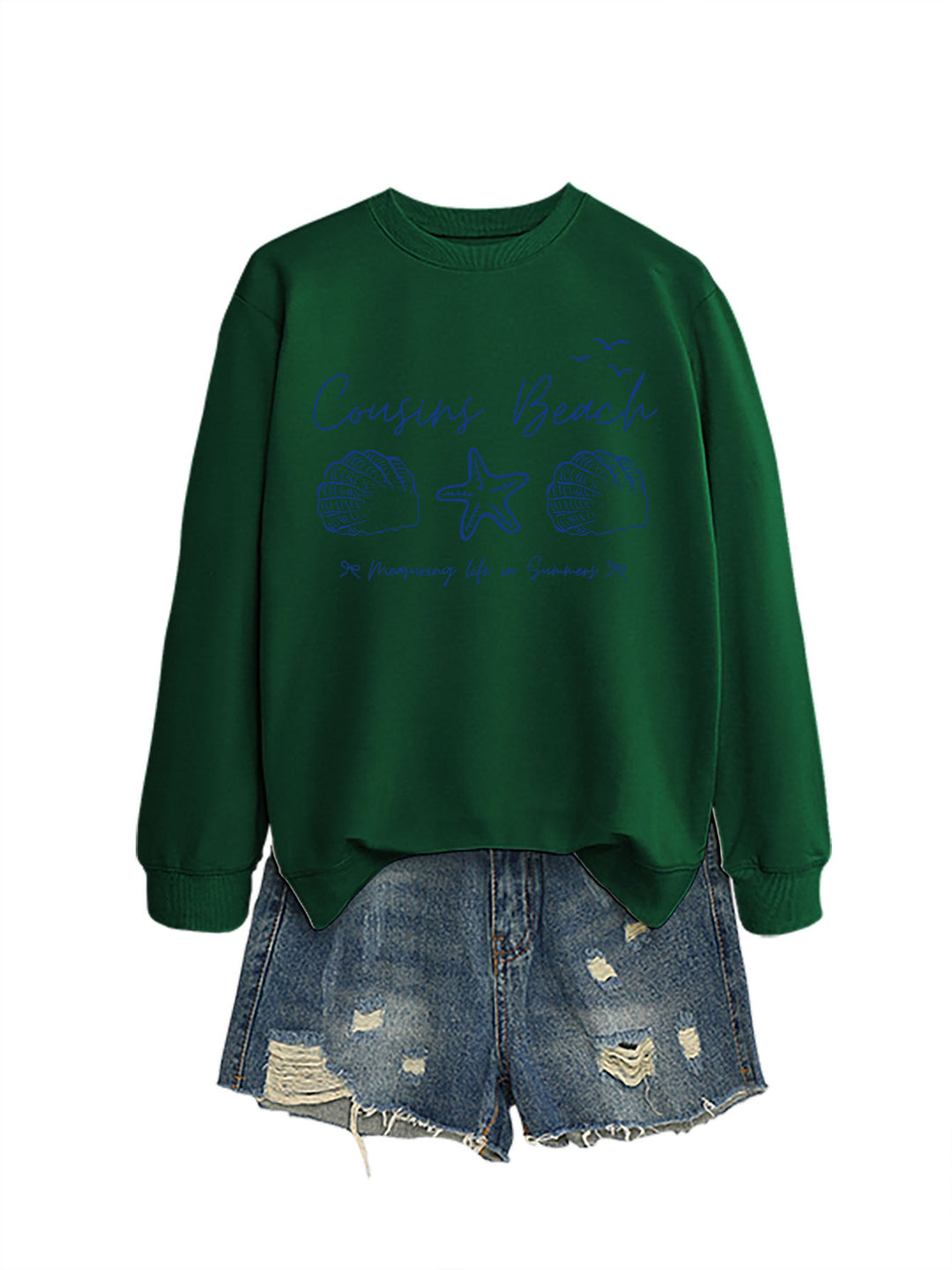 Damen Sweatshirt mit maritimem Motiv und bequemen Schnitt Drune