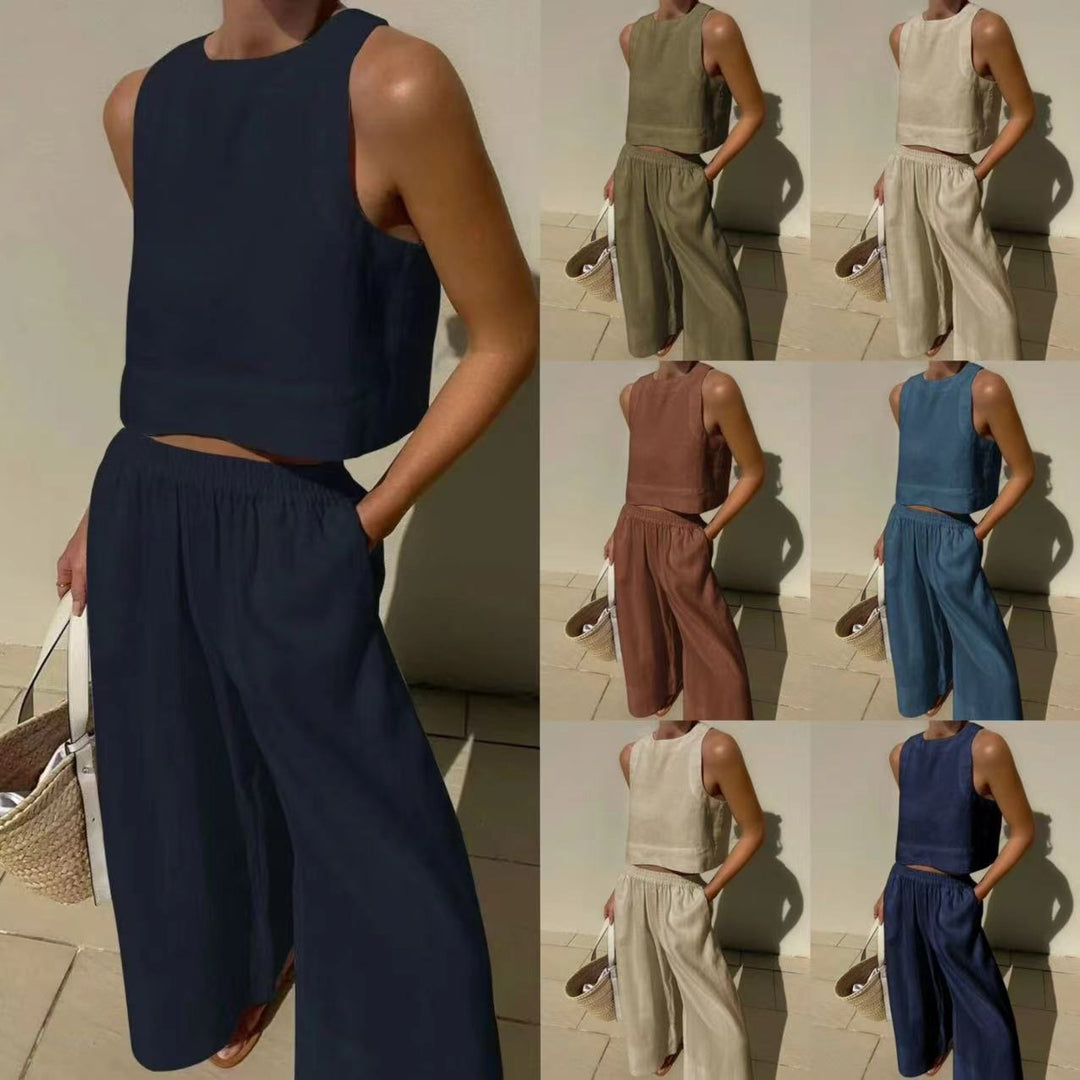 Femme Entspanntes Fit Leinen Co-Ord Set Drune