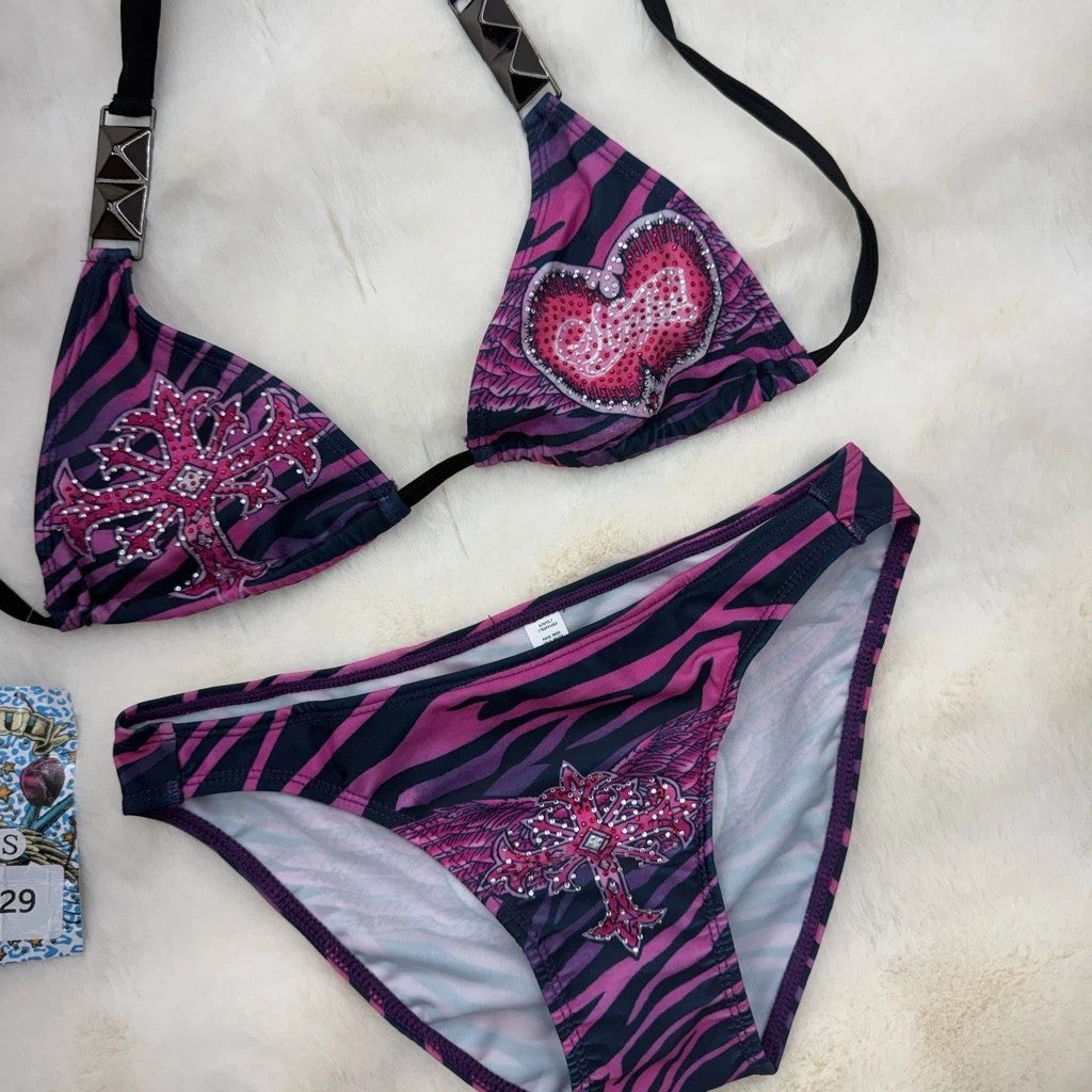 Damen Triangel-Bikini mit Verzierungen Drune