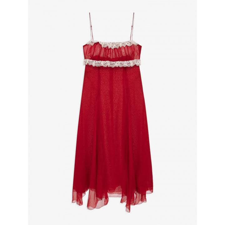 Damen Fließendes Midi-Kleid mit raffinierten Rüschendetails Drune