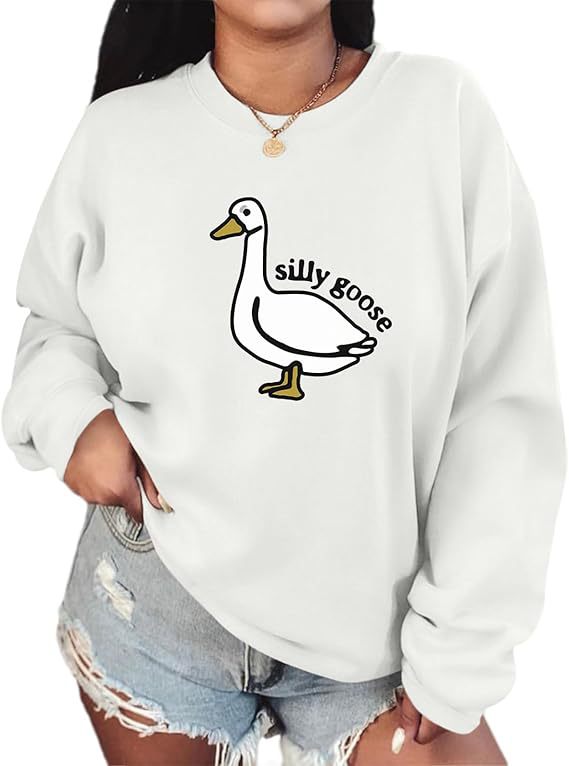 Damen Sweatshirt mit verspieltem Entenmotiv und lässigem Schnitt Drune