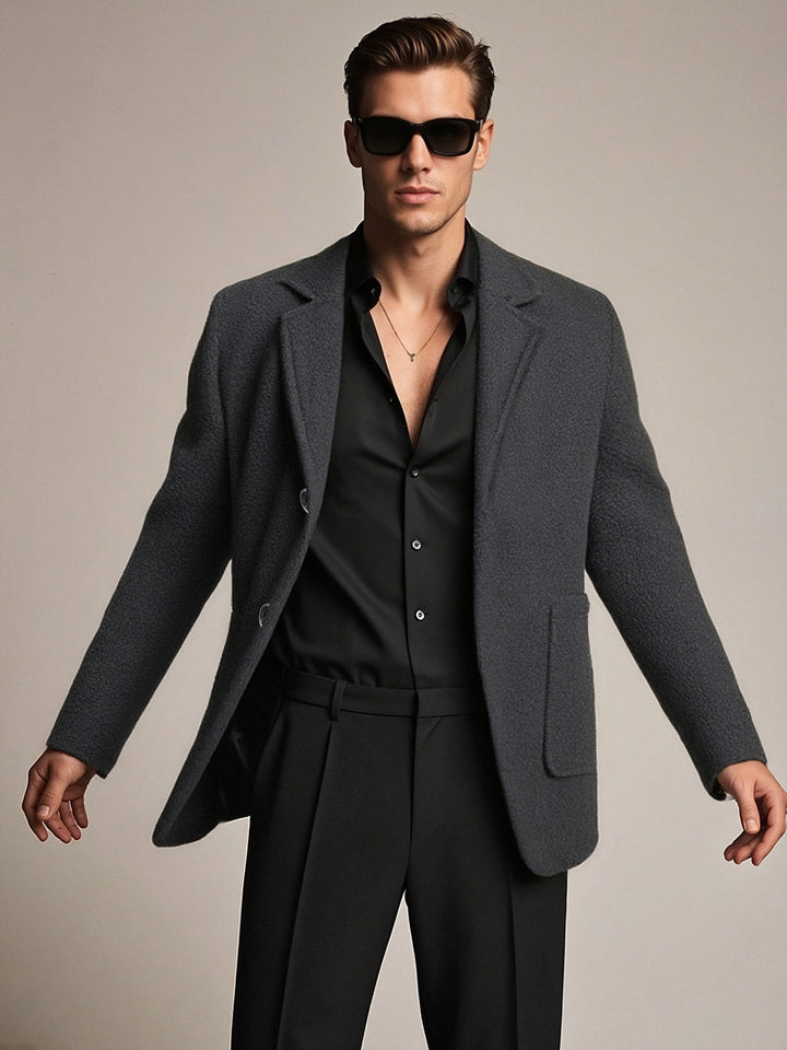 Herren eleganter und strukturierter Freizeitblazer Drune