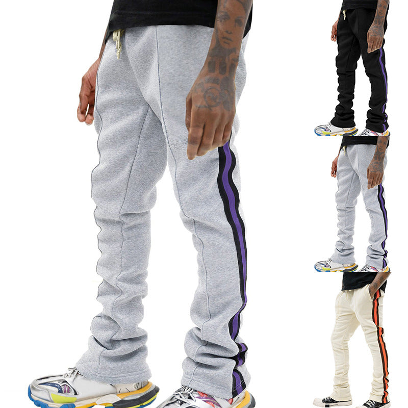 Herren sportliche Sweatpants mit seitlichen Kontraststreifen Drune