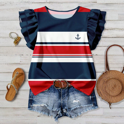 Damen Strandtop mit Rüschendetails Drune