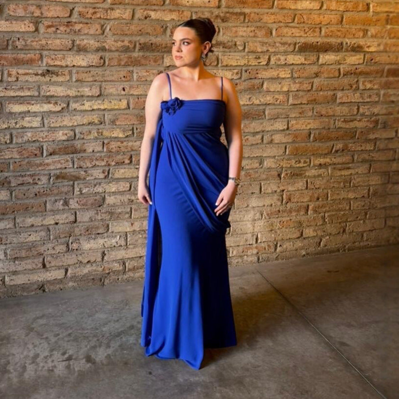 Damen trägerloses Abendkleid mit eleganter Drapierung Drune