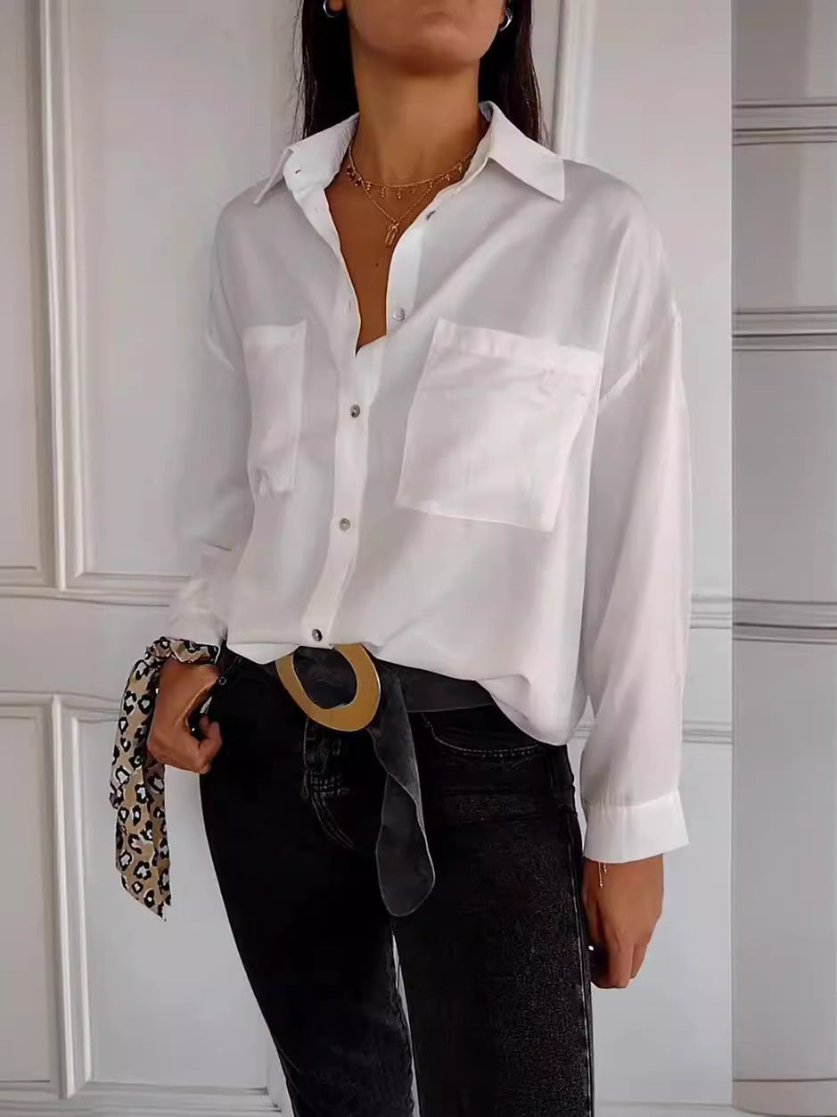 Damen Elegante Bluse mit Knopfleiste und feinen Details Drune