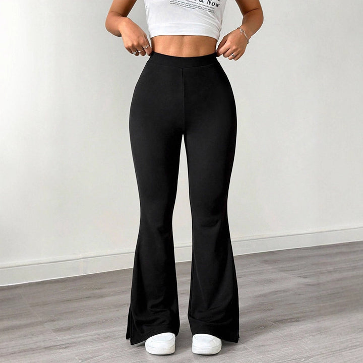 Damen elegante Flared-Hose aus flexibler Mikrofaser Drune