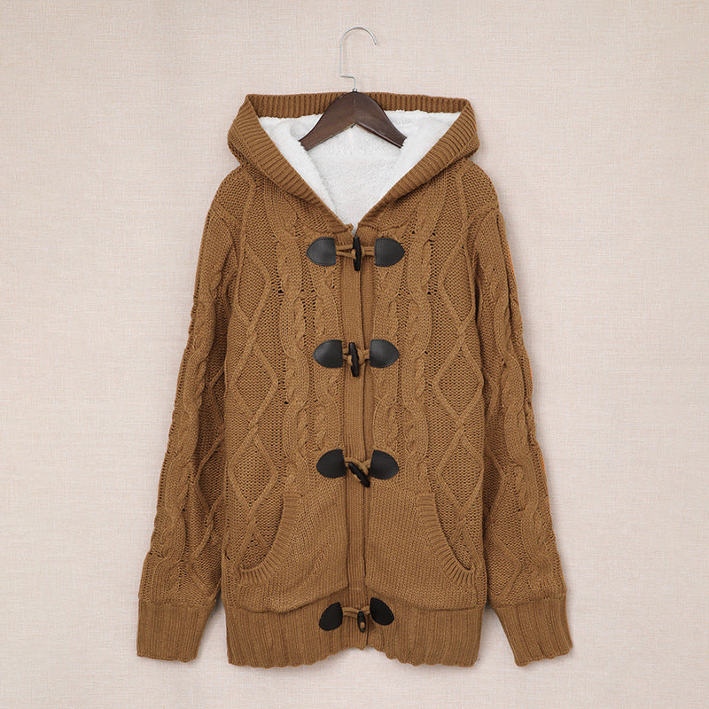 Damen Strickjacke mit hohem Kragen und bequemen Knopfdetails Drune