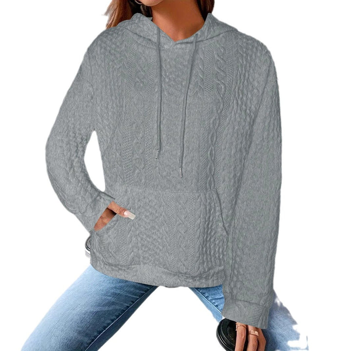 Damen Kuscheliger Strickpullover mit Kapuze und Details im Waffelmuster Drune