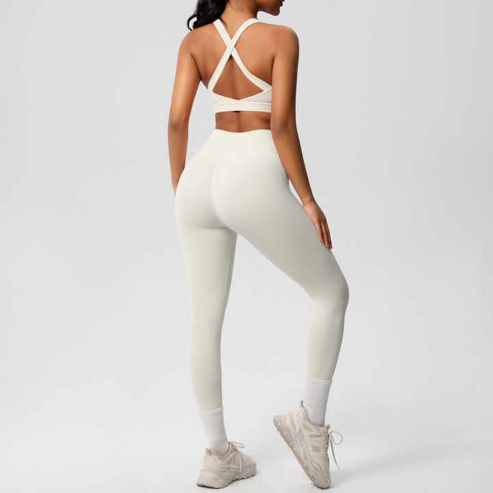 Damen Sport-BH und hochleistungs Leggings Set mit atmungsaktivem Design Drune