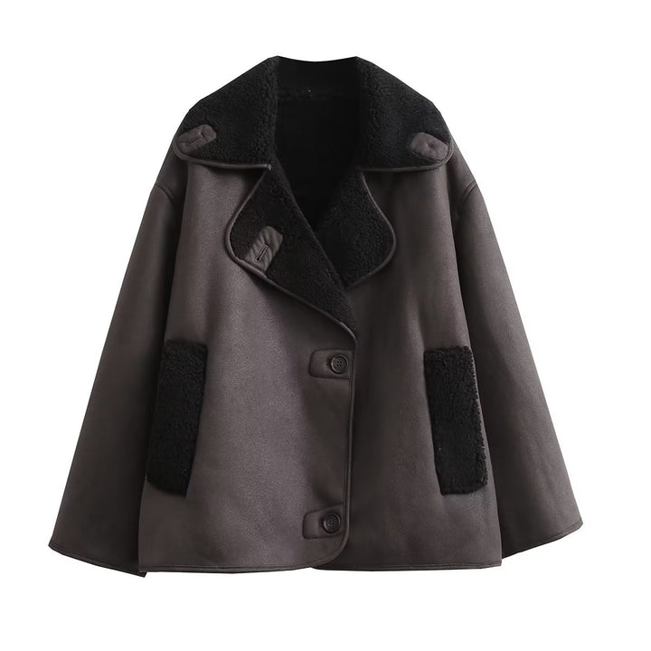 Damen modische Übergangsjacke mit weich gefüttertem Kragen und praktischen Taschen Drune