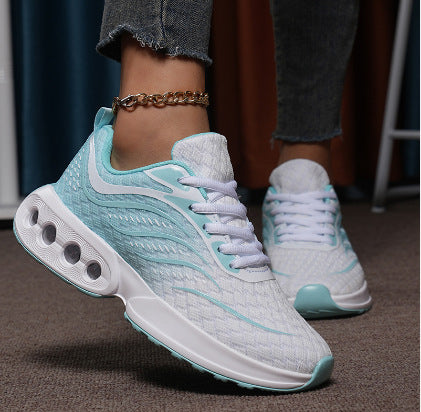 Damen nan sportive Strick-Laufschuhe mit belüfteter Luftkammersohle und ergonomischer Abrollsohle Drune