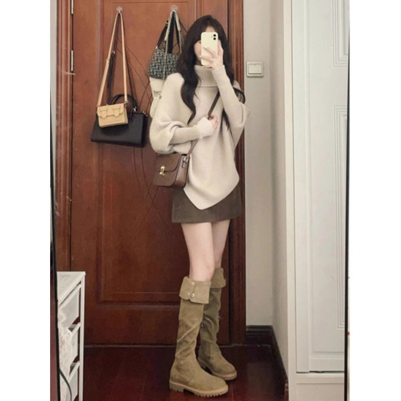 Damen Oversized Pullover mit asymmetrischem Saum Drune