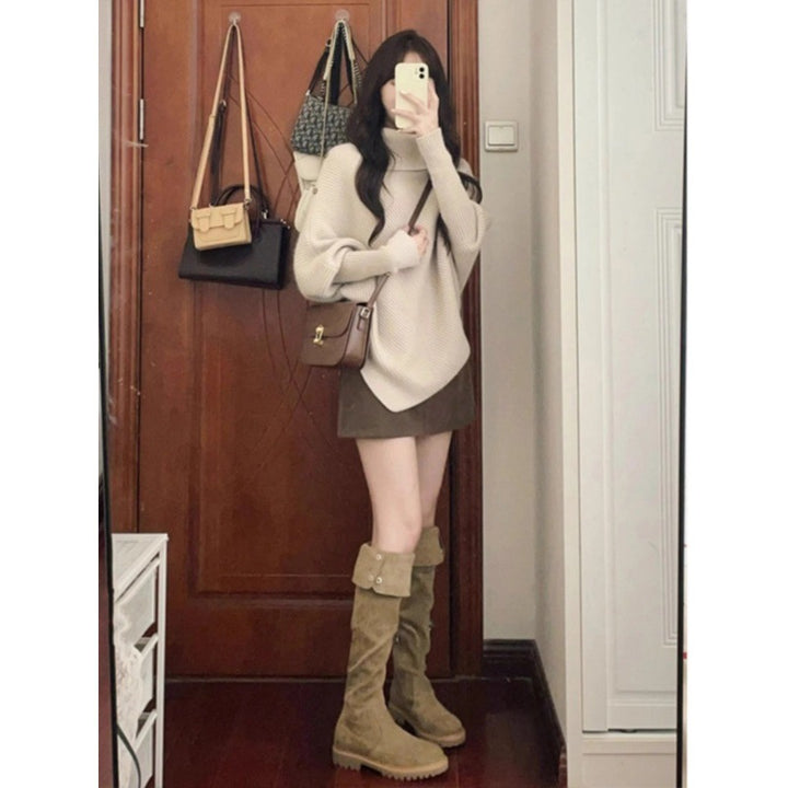 Damen Oversized Pullover mit asymmetrischem Saum Drune