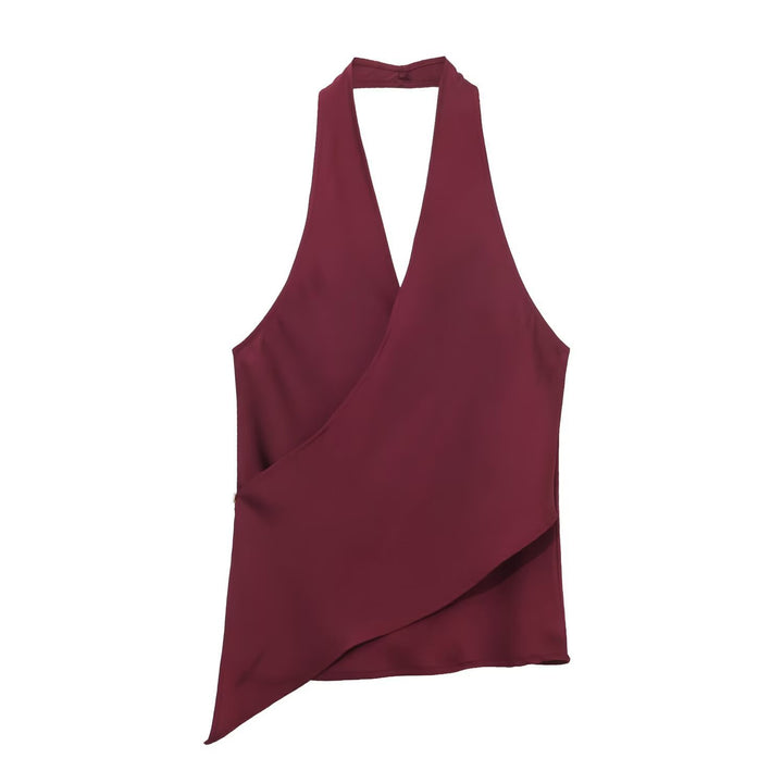 Damen Wickelbluse mit V-Ausschnitt Drune