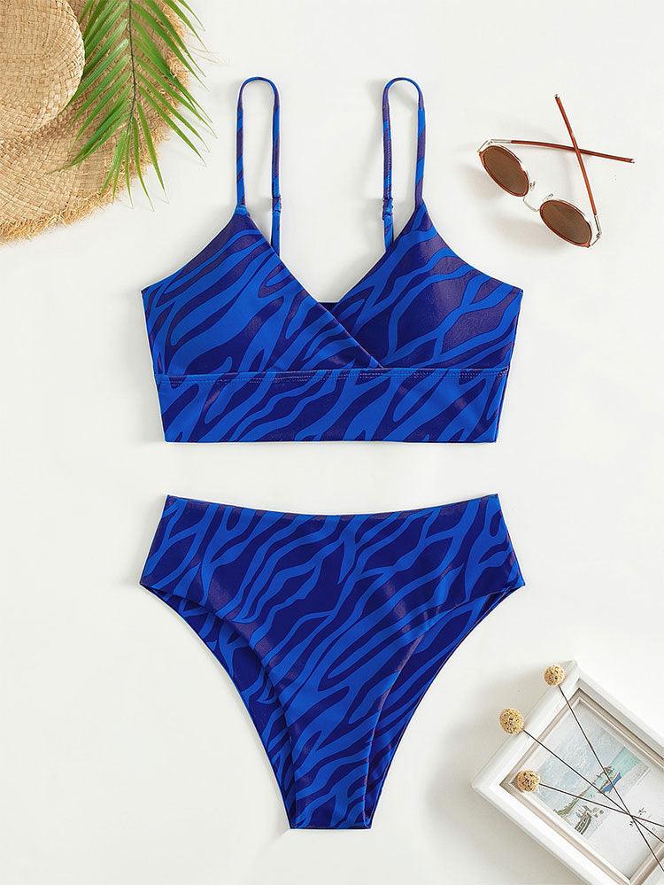 Damen Bikini-Set mit modernem Wickeldesign und hohem Beinausschnitt Drune