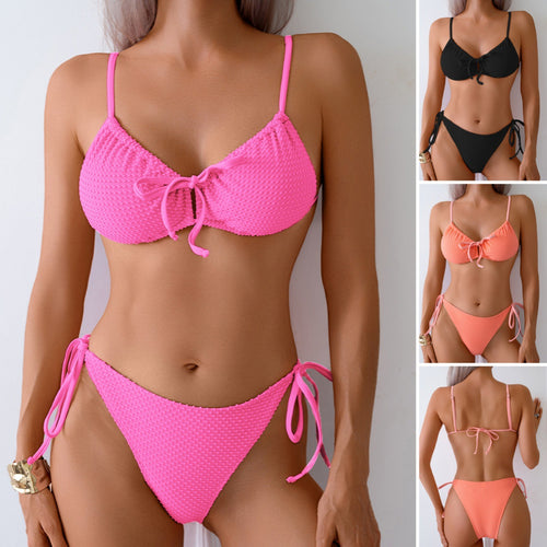 Damen Triangel-Bikini mit verspielten Bindebändern Drune