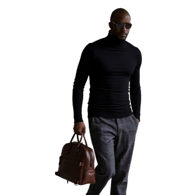 Herren rollkragen pullover mit feiner Struktur Drune