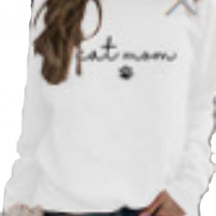 Damen Sweatshirt mit kreativem Katzenmama-Design Drune