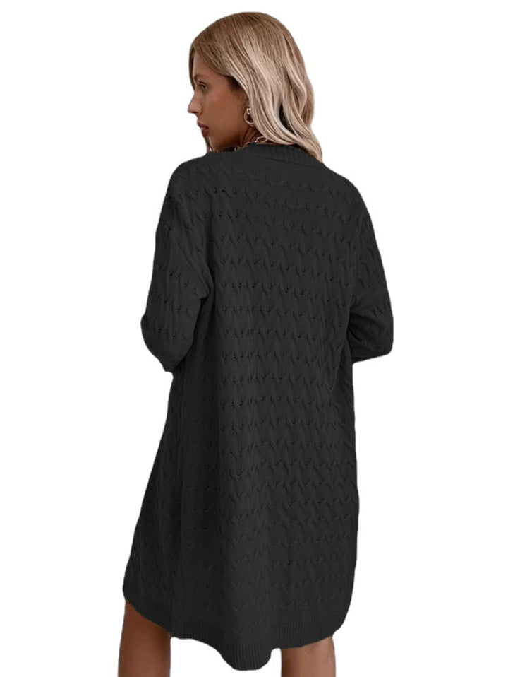 Damen Strickmantel mit strukturiertem Zopfmuster und praktischen Taschen Drune