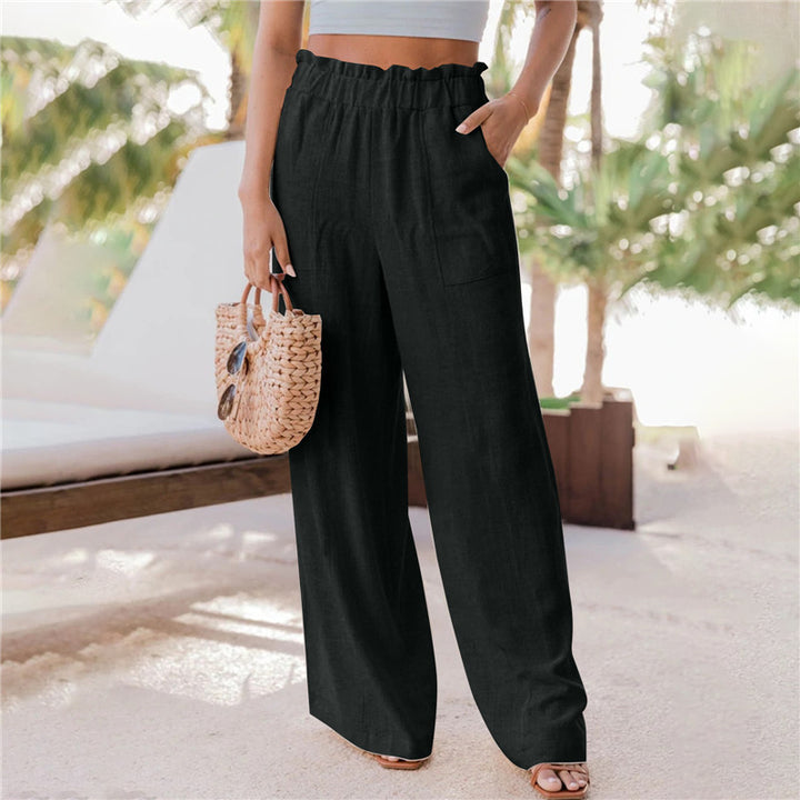 Damen Weite Palazzo-Hose mit elastischem Bund und praktischen Taschen Drune