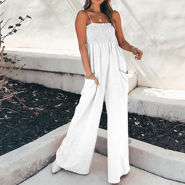 Damen Lässiger Jumpsuit mit weitem Schnitt und praktischen Taschen Drune